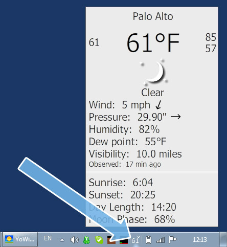 taskbar weather